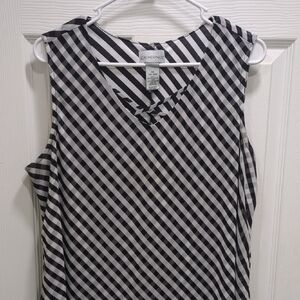 Catherines Black and White Striped Tank Top
